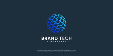 Modern teknoloji konsepti olan Globe logosu Premium Vector bölüm 3