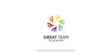 Takım çalışması logosu modern eşsiz konsept Premium Vektör bölüm 2