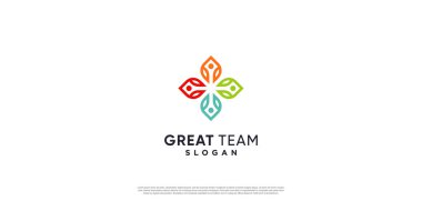 Takım çalışması logosu modern eşsiz konsept Premium Vektör bölüm 3