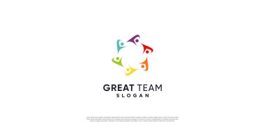 Takım çalışması logosu modern eşsiz konsept Premium Vektör bölüm 8