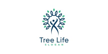 Yaratıcı eşsiz konsepte sahip ağaç logosu Premium Vektörü Bölüm 3