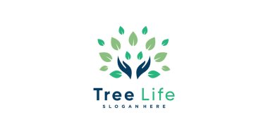 Yaratıcı eşsiz konsepte sahip ağaç logosu Premium Vektörü Bölüm 7