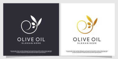 Modern yaratıcı element Premium Vektör Bölüm 3 ile zeytin logosu