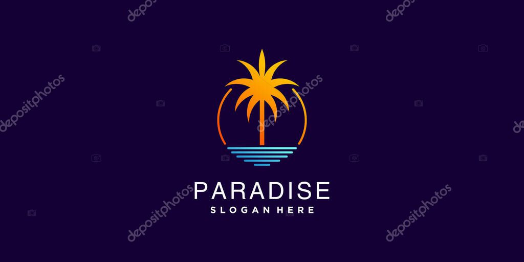 Palm logo collection with creative element concept Premium Vector part 1