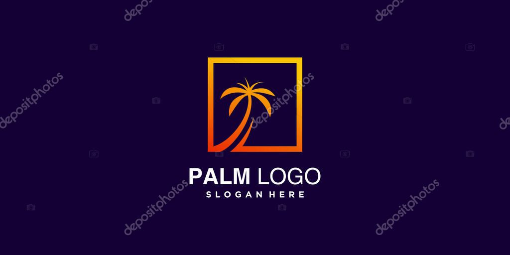Palm logo collection with creative element concept Premium Vector part 6