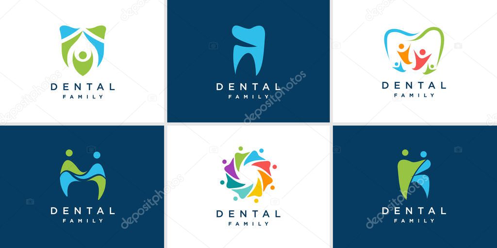 Family dental logo collection Premium Vector
