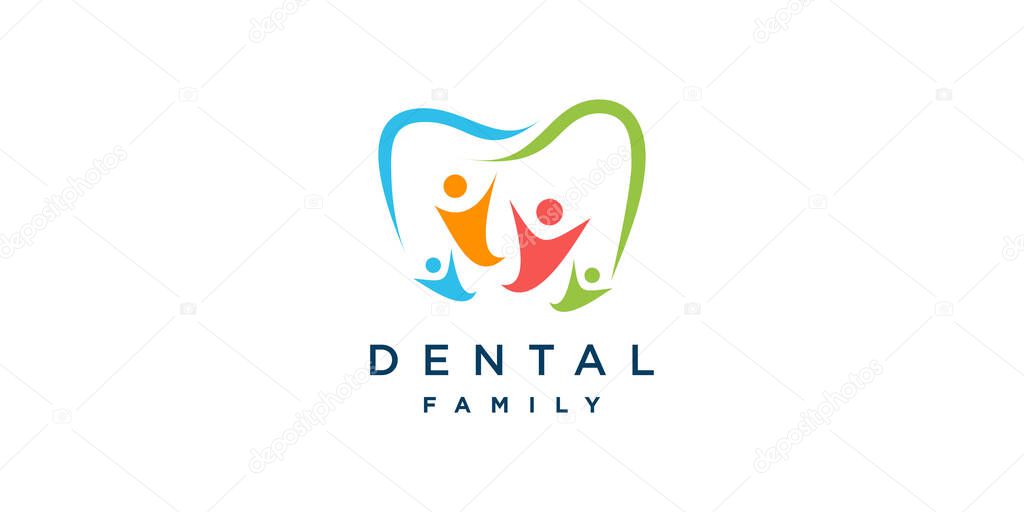 Family dental logo with human abstract style Premium Vector part 2
