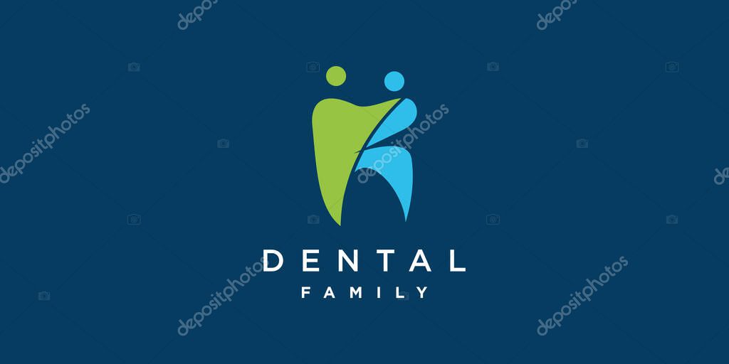 Family dental logo with human abstract style Premium Vector part 1