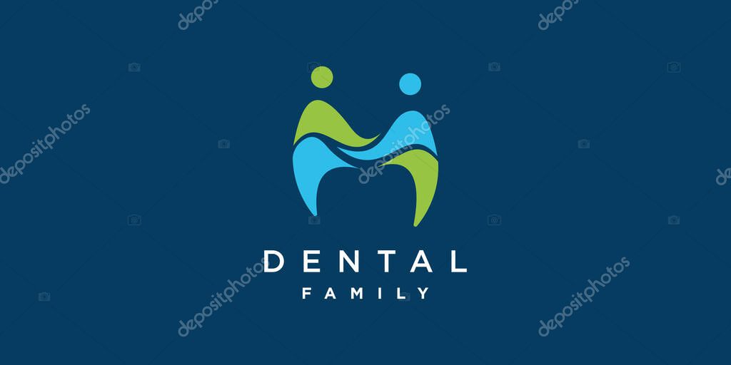 Family dental logo with human abstract style Premium Vector part 5