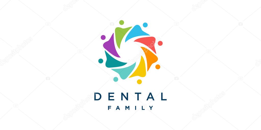 Family dental logo with human abstract style Premium Vector part 6