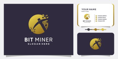 Yaratıcı konsept Premium Vektör ile Kripto Madencilik logosu tasarımı