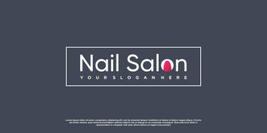Yaratıcı element biçimi olan çivi logosu konsepti Premium Vektörü