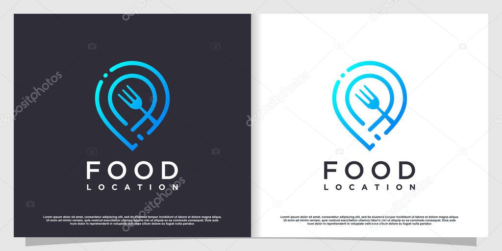 Food location logo with simple and creative element style Premium Vector part 1