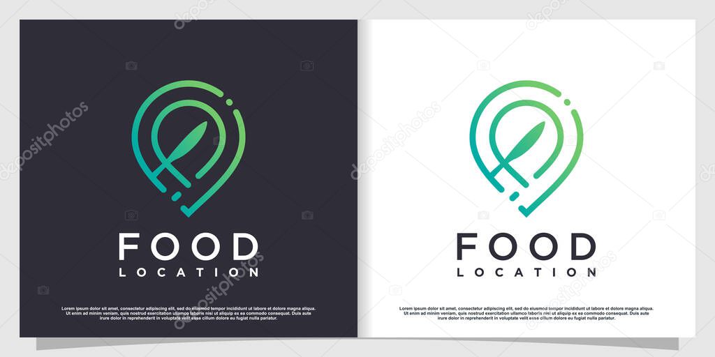 Food location logo with simple and creative element style Premium Vector part 6