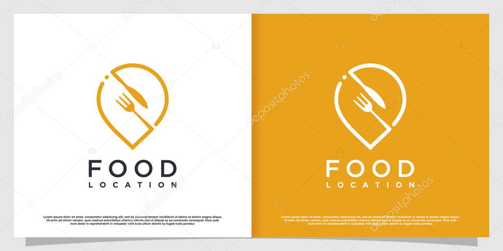 Food location logo with simple and creative element style Premium Vector part 2