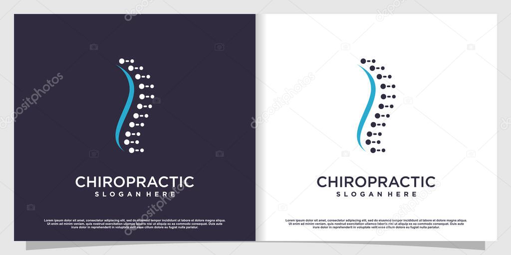Chiropractic logo design with unique element style Premium Vector part 3