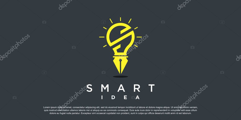 Lamp logo with letter S concept Premium Vector