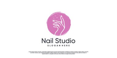 Yaratıcı konsept Premium Vektör ile iş için güzellik logosunu çivile