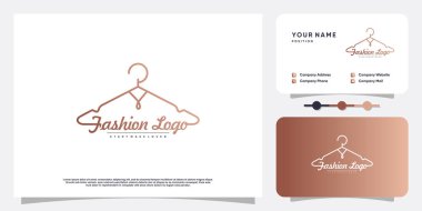 Minimalist tasarımı olan Moda logo vektörü Premium Vektörü