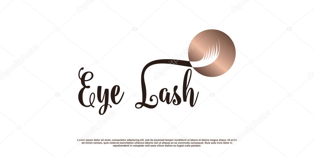 Eyelashes logo with creative concept Premium Vector