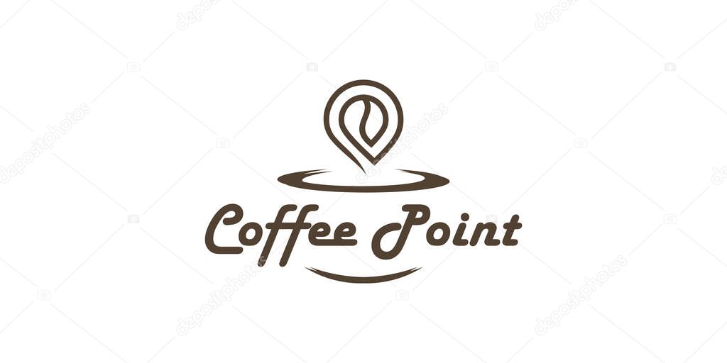 Coffe point logo vector Premium Vector