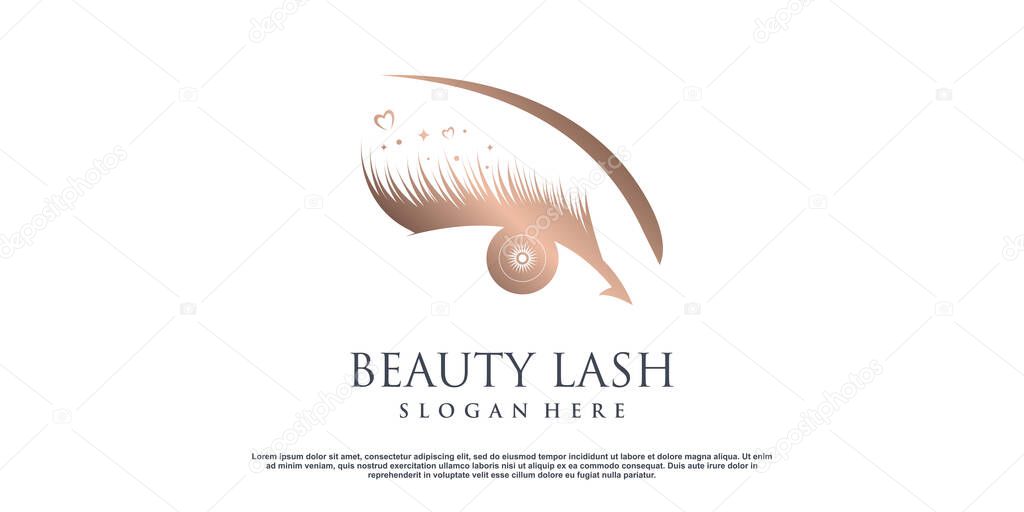 Lash logo design with creative unique concept Premium Vector