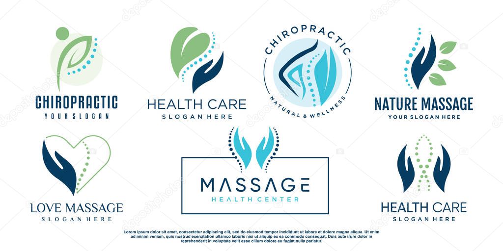 Chiropractic vector icon logo design with unique and creative style Premium Vector