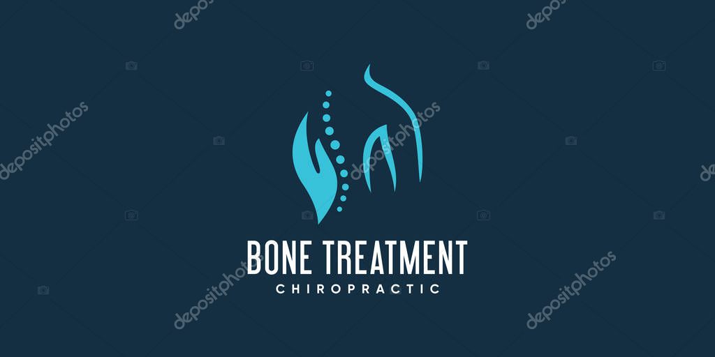 Chiroptactic logo design icon for healthcare Premium Vector