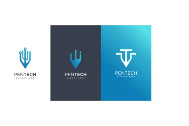 Teknoloji tarzında kalem logosu tasarımı