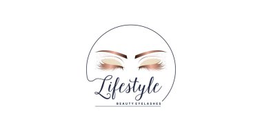 Kirpiklerin logo tasarımı modern güzellik tarzında.