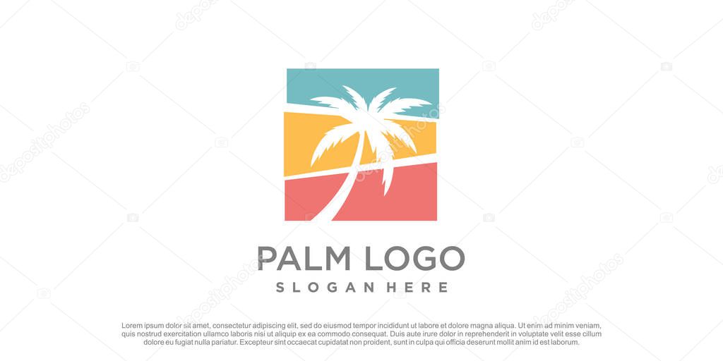 Palm logo design vector with creative concept idea