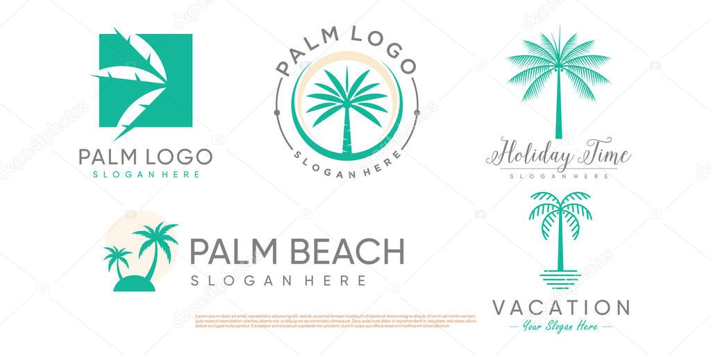 Palm logo design collection with creative element concept idea