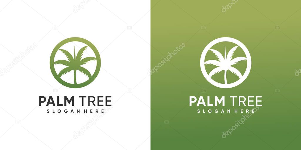 Palm logo design vector with creative concept idea