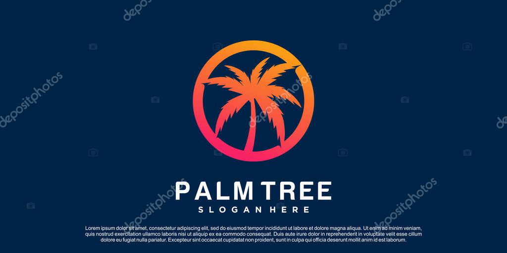 Palm logo design vector with creative concept idea