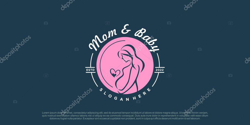 Pregnant logo design vector with creative unique concept