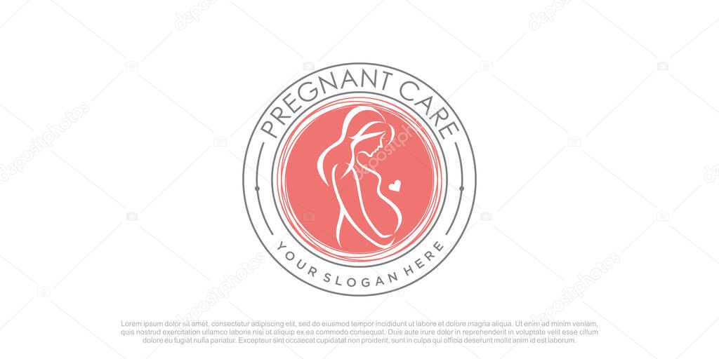 Pregnant logo design vector with creative unique concept