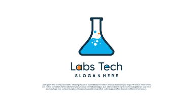 Labs logo tasarım şablonu teknoloji tarzıyla