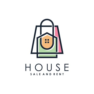 Modern konsepte sahip ev logosu tasarımı element vektörü