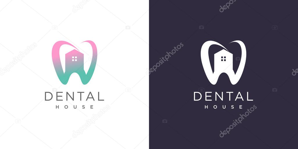 Dental logo design with modern fresh concept idea