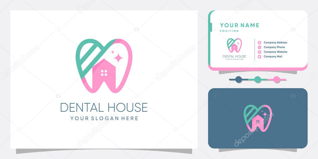 Dental logo design with modern fresh concept idea