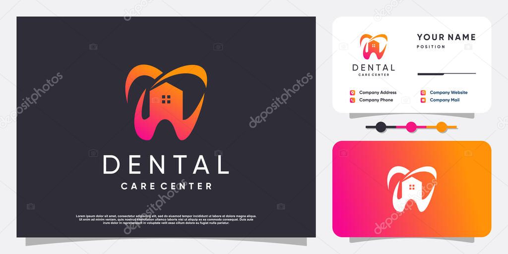 Dental logo design with modern fresh concept idea