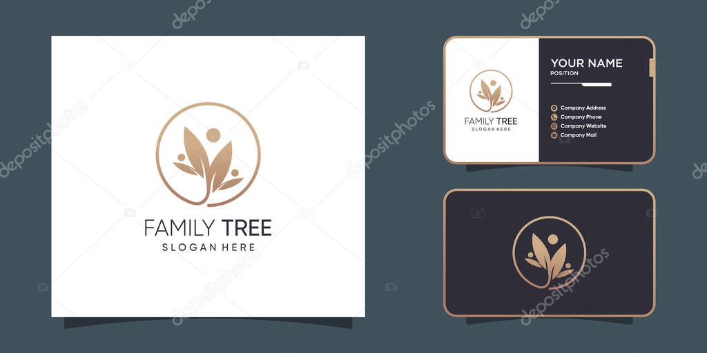 Family tree logo design with modern abstract concept idea