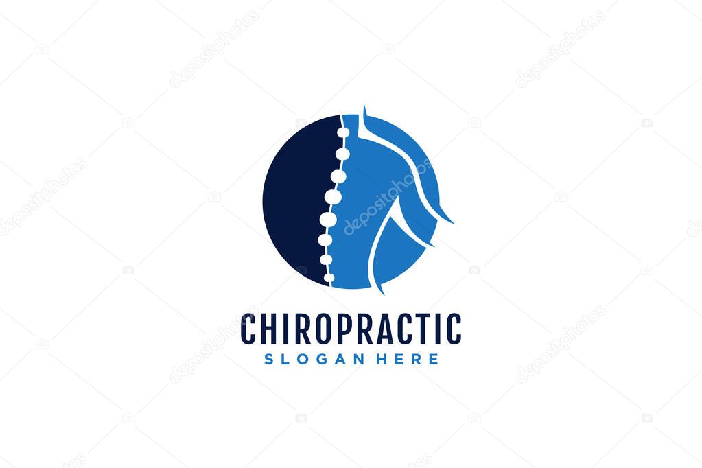 Chiropractic logo vector with creative design concept
