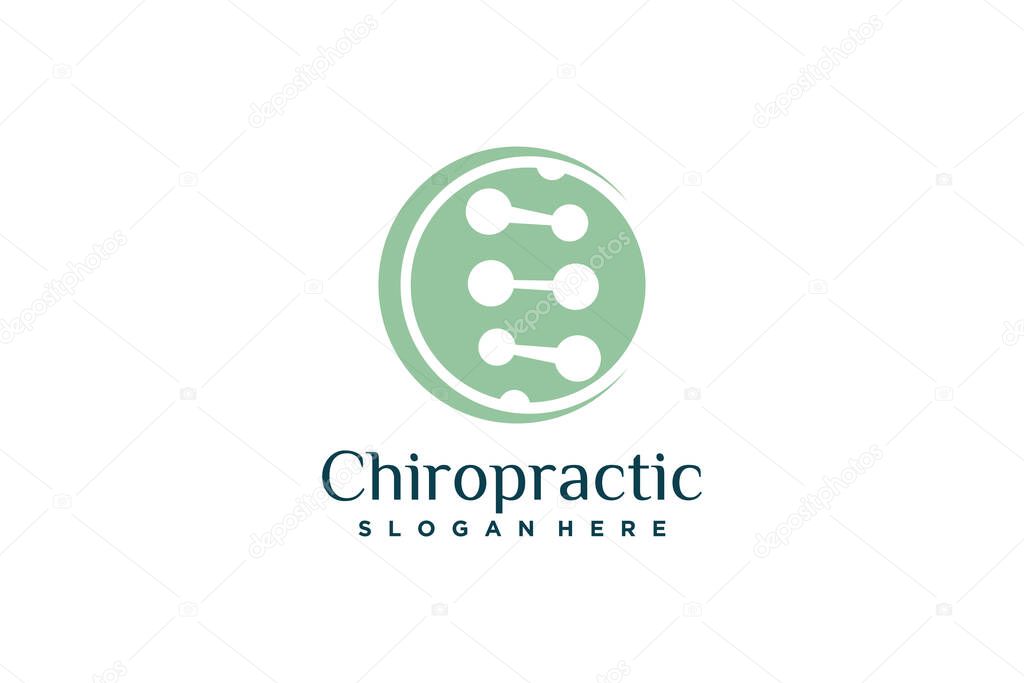 Chiropractic logo vector with creative design concept