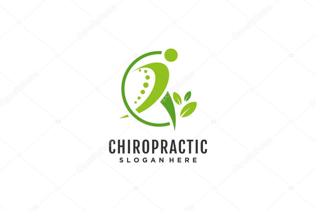 Chiropractic logo vector with creative design concept
