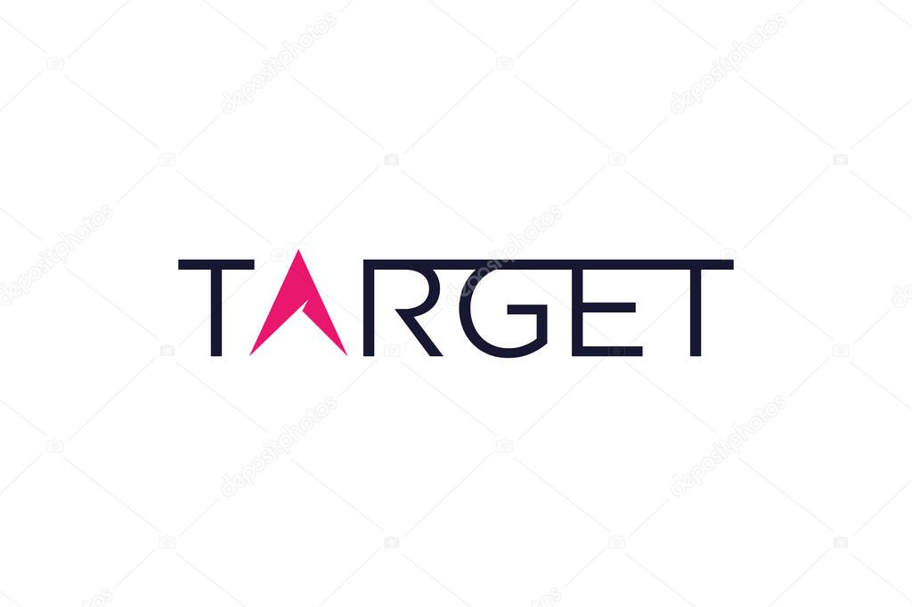 Target logo vector design with arrow in letter A