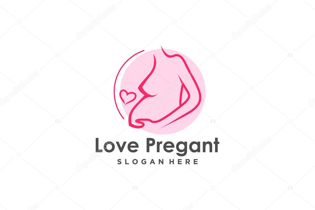 Pregnant woman logo design with modern unique concept