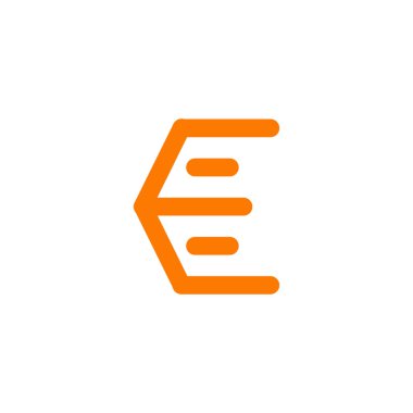 E harfi logo tasarım ögesi modern konsept biçiminde