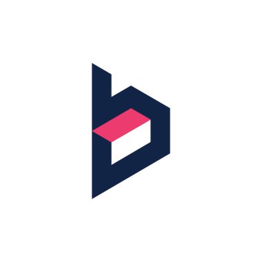 Ok konseptli B harfi logo tasarım vektörü