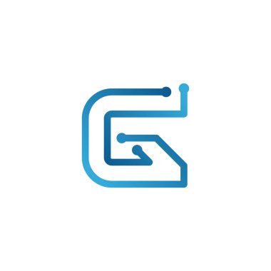 G harfi logo tasarım vektörü modern benzersiz biçime sahip